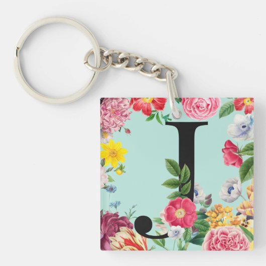 Floral Monogramm Schlüsselanhänger (Vorderseite)