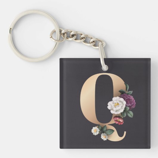Floral Monogramm Schlüsselanhänger (Vorderseite)