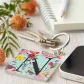 Floral Monogramm Schlüsselanhänger (Vorderseite rechts)