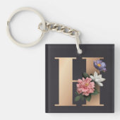 Floral Monogramm Schlüsselanhänger (Vorderseite)