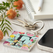 Floral Monogramm Schlüsselanhänger (Vorderseite rechts)