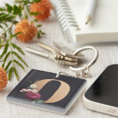 Floral Monogramm Schlüsselanhänger (Vorderseite rechts)