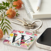 Floral Monogramm Schlüsselanhänger (Vorderseite rechts)