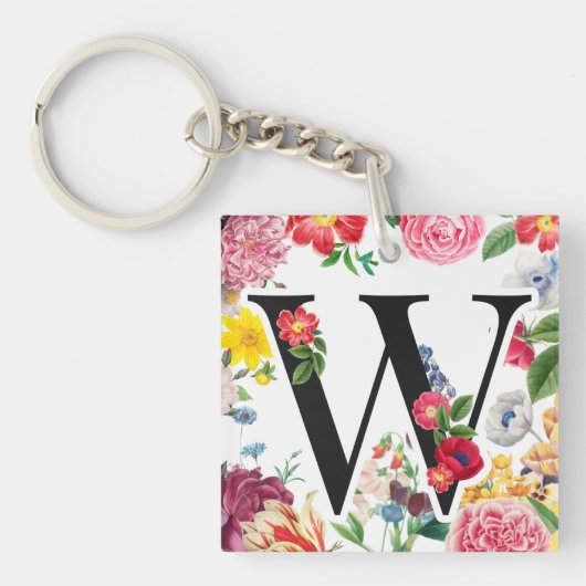 Floral Monogramm Schlüsselanhänger (Vorderseite)