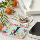 Floral Monogramm Schlüsselanhänger (Vorderseite rechts)