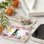 Floral Monogramm Schlüsselanhänger (Vorderseite rechts)