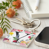 Floral Monogramm Schlüsselanhänger (Vorderseite rechts)