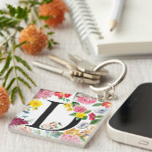 Floral Monogramm Schlüsselanhänger (Vorderseite rechts)