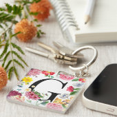 Floral Monogramm Schlüsselanhänger (Vorderseite rechts)