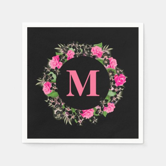 Floral Monogramm Serviette (Vorderseite)