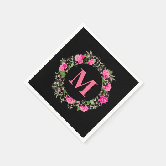 Floral Monogramm Serviette (Ecke)
