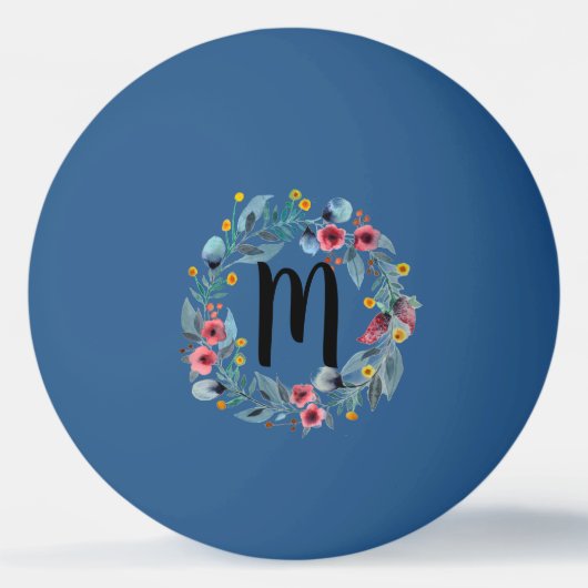 Floral Monogramm Tischtennisball (Vorderseite)