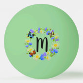 Floral Monogramm Tischtennisball (Rückseite)
