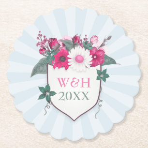 Floral-Monogramm Untersetzer
