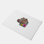 Floral Moo Deng Baby Hippo Hippopotamus Zootier Fußmatte (Schrägansicht)