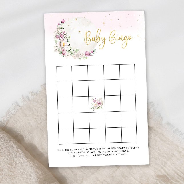 Floral Moon Baby Bingo Game (Von Creator hochgeladen)