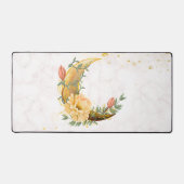 Floral Moon, Beige and Yellow Nature Design Schreibtischunterlage (Vorderseite)
