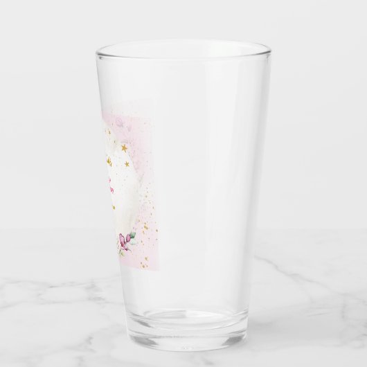 Floral Moon Pink Baby Shower Glas (Links)