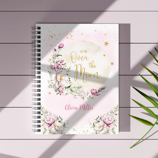 Floral Moon Pink Notizblock