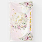 Floral Moon Pink Willkommen Banner (Vertikal)