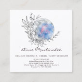 Floral Moon Quadratische Visitenkarte (Rückseite)