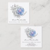 Floral Moon Quadratische Visitenkarte (Vorne/Hinten)