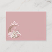 Floral Moon Star Quinceañera QR Code Gift Registry Begleitkarte (Rückseite)