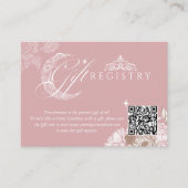 Floral Moon Star Quinceañera QR Code Gift Registry Begleitkarte (Vorderseite)