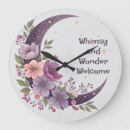 Floral Moon Wall Uhr