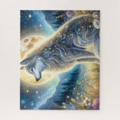 Floral Moon Wolf Moon Puzzle (Vertikal)
