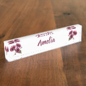 Floral Morning Glory Namensplakette (Seite)