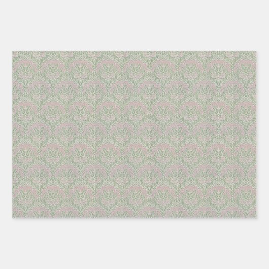 Floral Morris Michaelmas Daisy Blue Red Blume Geschenkpapier Set (Vorderseite 2)