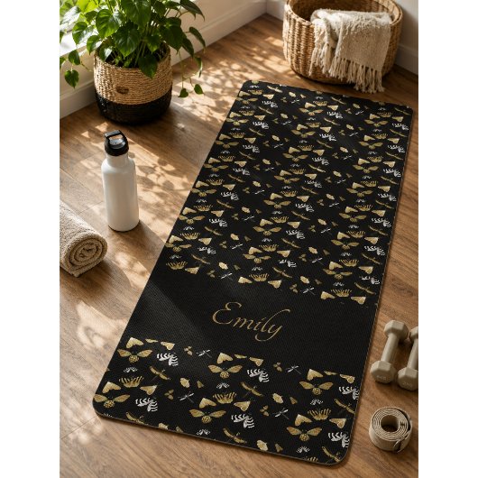 Floral Moth Butterfly Pattern Yoga Mat Yogamatte