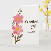 Floral Mothers Day Message Card Karte (Gelbe Blume)