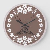 Floral Mountain Wall Clock | Elegant Minimal Home 