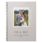 Floral Mr. & Mrs. Journal - Taupe Notizblock (Vorderseite)