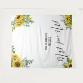 Floral Mr. und Mrs. Foto Backdrop Wandteppich (Vorderseite (Horizontal))