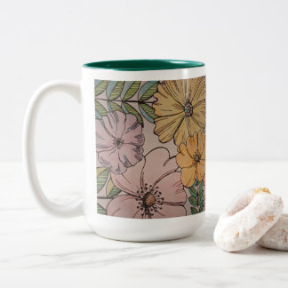 Floral Mug Zweifarbige Tasse