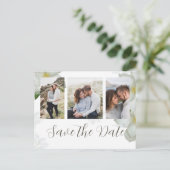 Floral Multi Foto Collage Kalligraphie Magnolia Postkarte (Stehend Vorderseite)