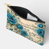 Floral Musical themed Accessory Pouch Zubehörtasche (Offen)