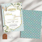 Floral Muslim Henna Wedding Einladung