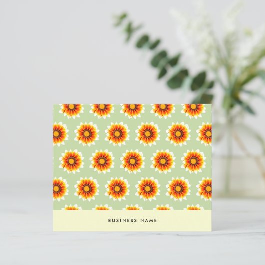 Floral Mustard Yellow Small Business Order Insert (Stehend Vorderseite)