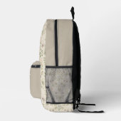 Floral Muster Monogram Druckknopfbeutel Bedruckter Rucksack (Rechts)