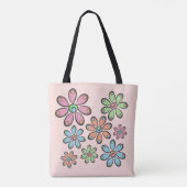 Floral Muster Tote Bag Tasche (Rückseite)