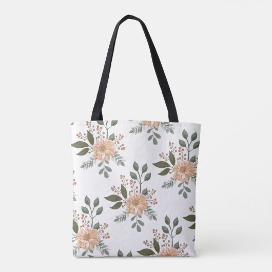 Floral Muster Tote Bag Tasche (Rückseite)