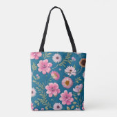 Floral Muster Tote Bag Tasche (Rückseite)