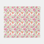 Floral Muster Tulip Blume Fleecedecke (Vorderseite (Horizontal))