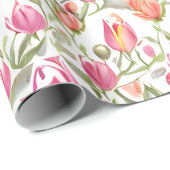 Floral Muster Tulip Blume Geschenkpapier (Rolleneckpunkt)