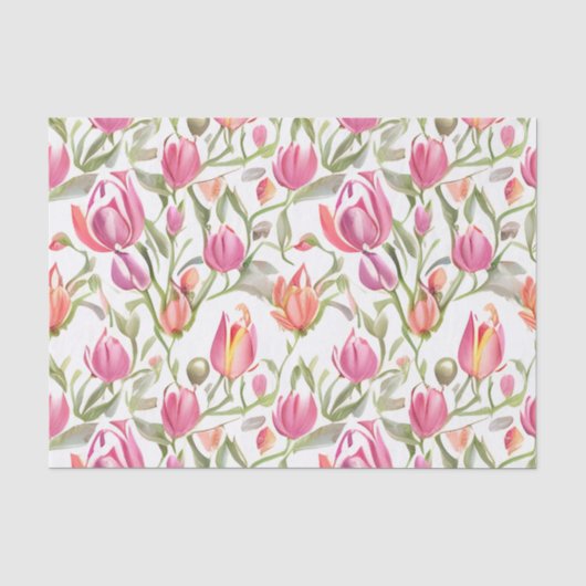 Floral Muster Tulip Blume Seidenpapier (Vorderseite)