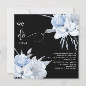 *~* Floral Mute Blue Bouquet AR15 QR UAWG WEDDING Einladung (Vorderseite)